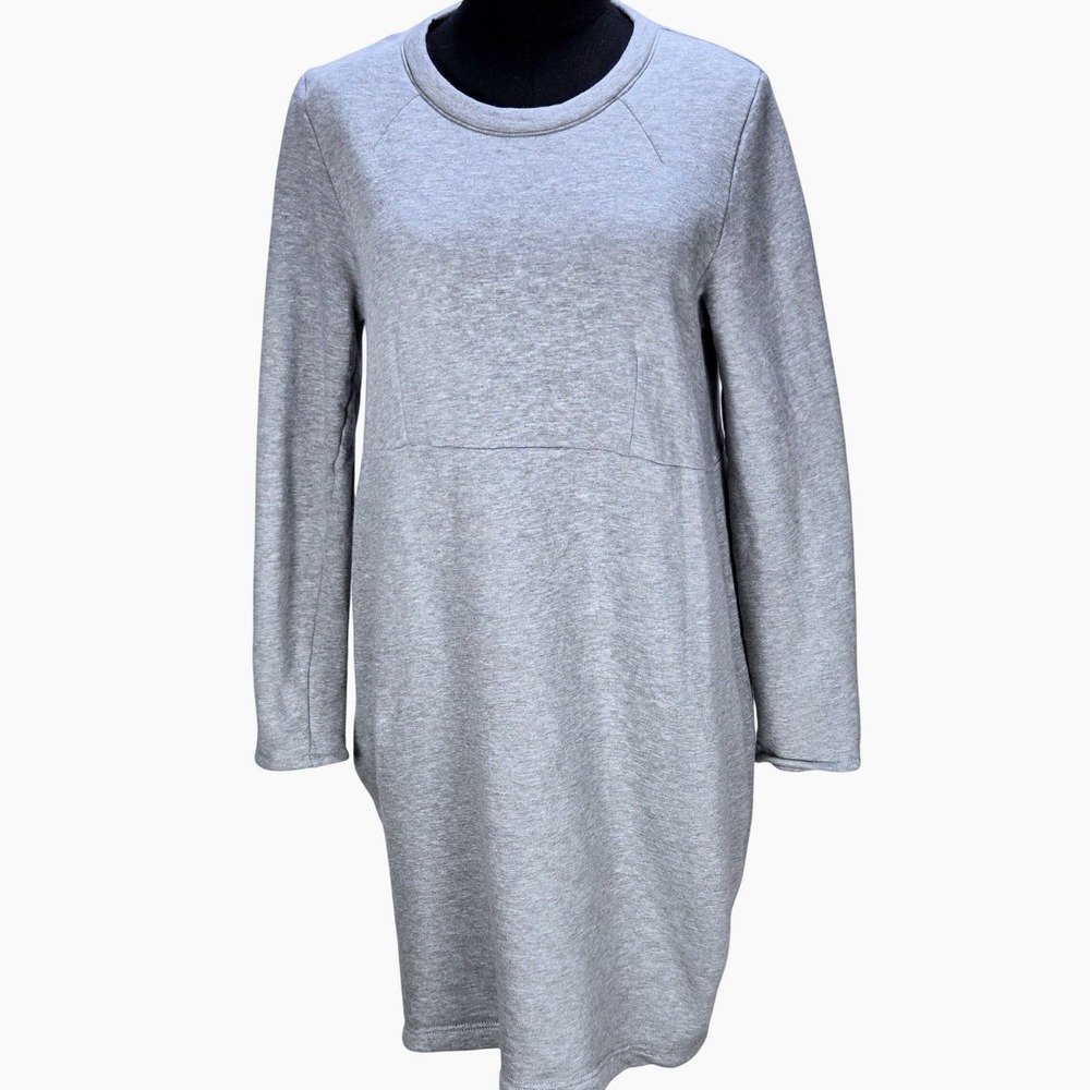 Women's We Norwegians Medium Gray Merino Wool Cotton Blend Sweatshirt Dress